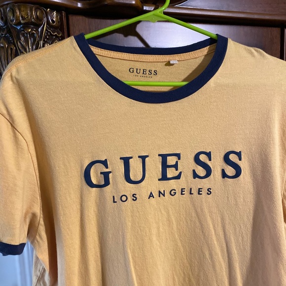 Guess Los Angeles Mens Yellow T-shirt Large - Picture 7 of 9